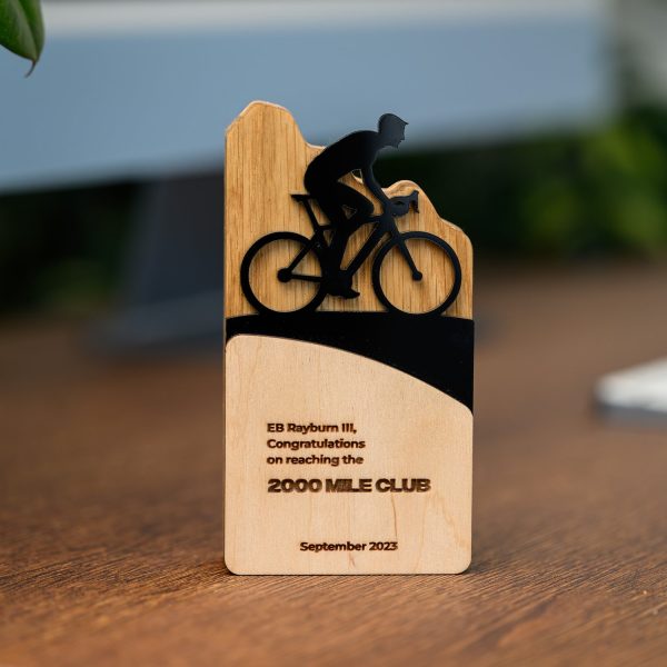 Дерев'яна нагорода з акрилом "Cyclist"