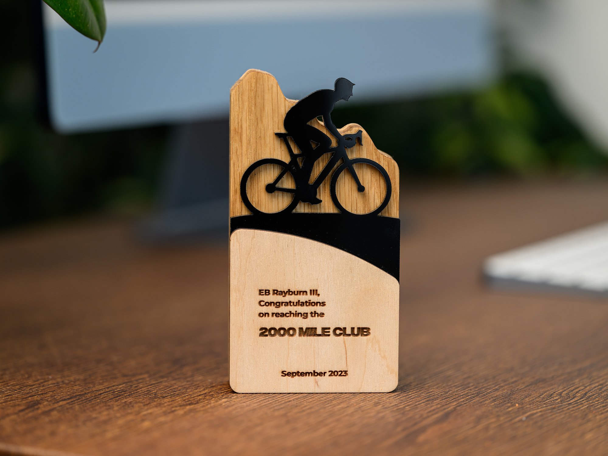 Дерев'яна нагорода з акрилом "Cyclist"